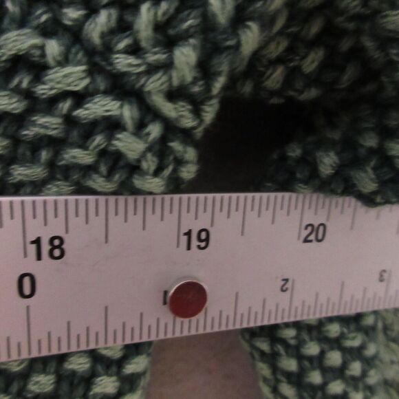 LL Bean Signature Sweater Women Medium Green Cable Knit Fisherman Cotton - Picture 7 of 12